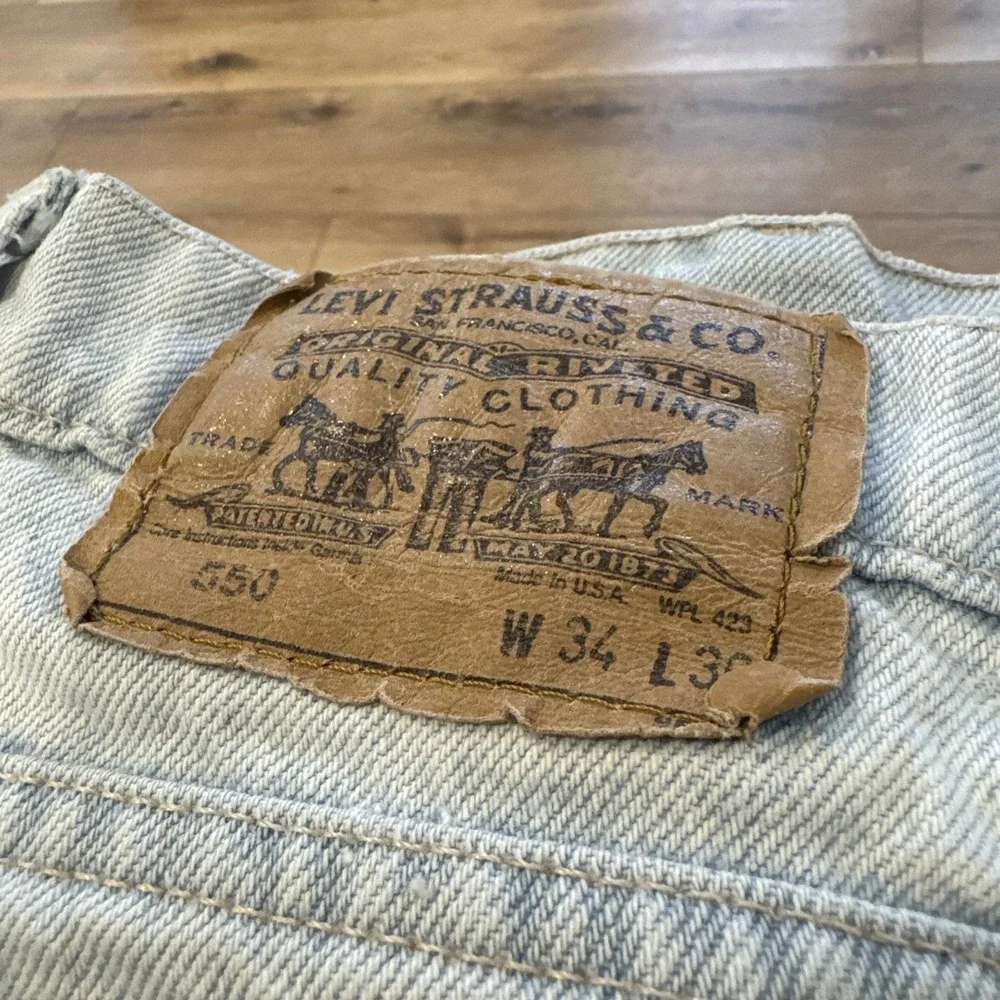 Vintage Levis 550 Jeans Mens 32 x 30 Relaxed Fit 90s Denim Tapered Leg‎ Blue